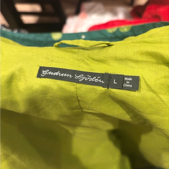 Gudrun Sjoden Green Floral Parka like new worn once sz large- a rare find! - Picture 4 of 15